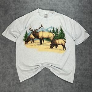 VTG Cal Cru Habitat 1991 Colorado Elk outdoors graphic tshirt casual mens XL